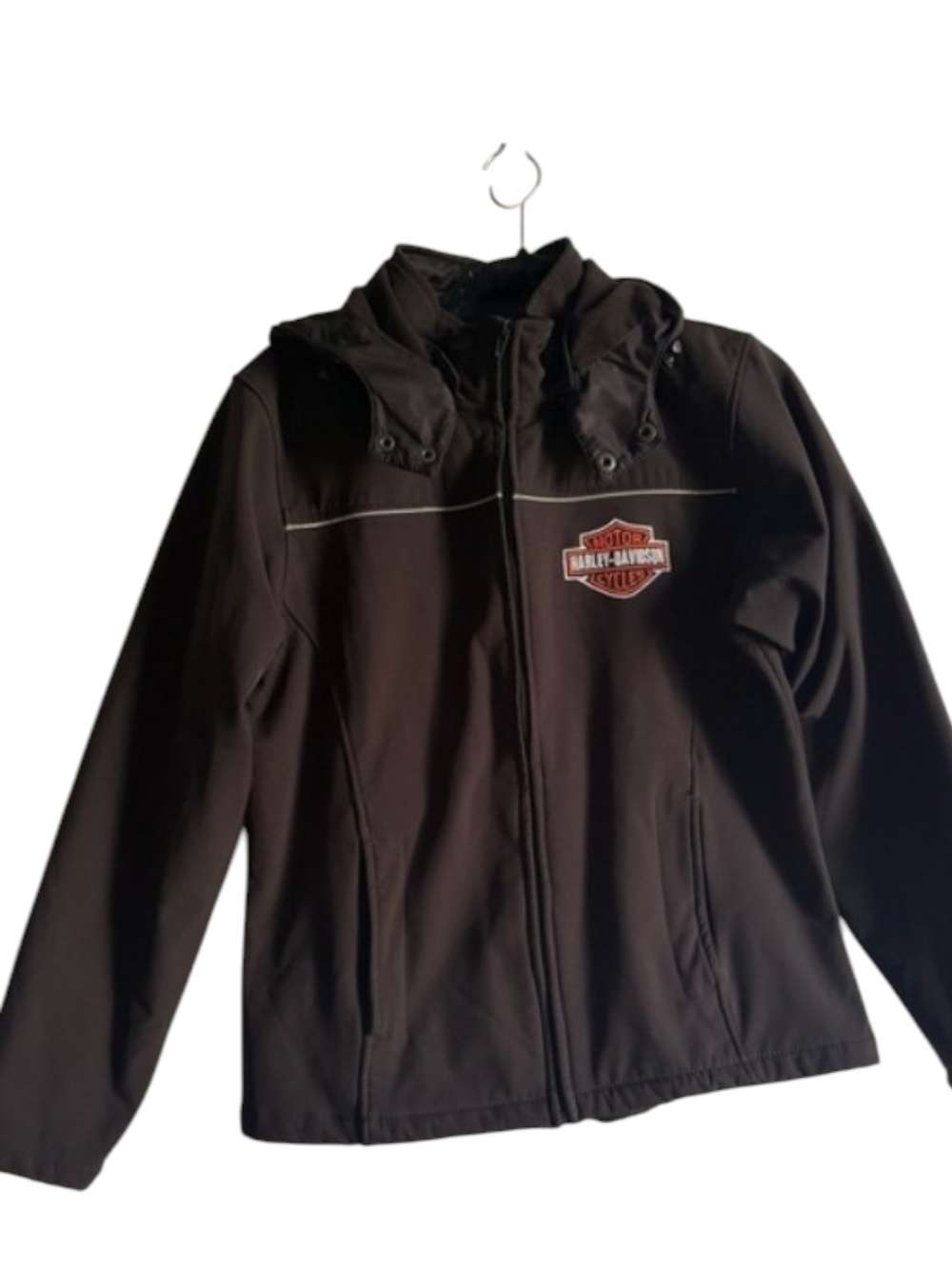 Harley-Davidson Black Hooded Bomber Jacket with Logo Patch